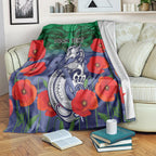 Custom Warriors Rugby ANZAC Blanket Gallipoli Soldier With Aboriginal Art
