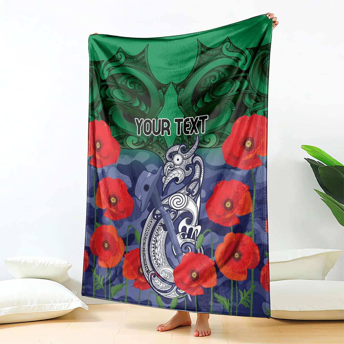 Custom Warriors Rugby ANZAC Blanket Gallipoli Soldier With Aboriginal Art