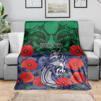 Custom Warriors Rugby ANZAC Blanket Gallipoli Soldier With Aboriginal Art
