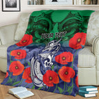 Custom Warriors Rugby ANZAC Blanket Gallipoli Soldier With Aboriginal Art