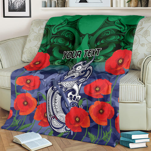 Custom Warriors Rugby ANZAC Blanket Gallipoli Soldier With Aboriginal Art