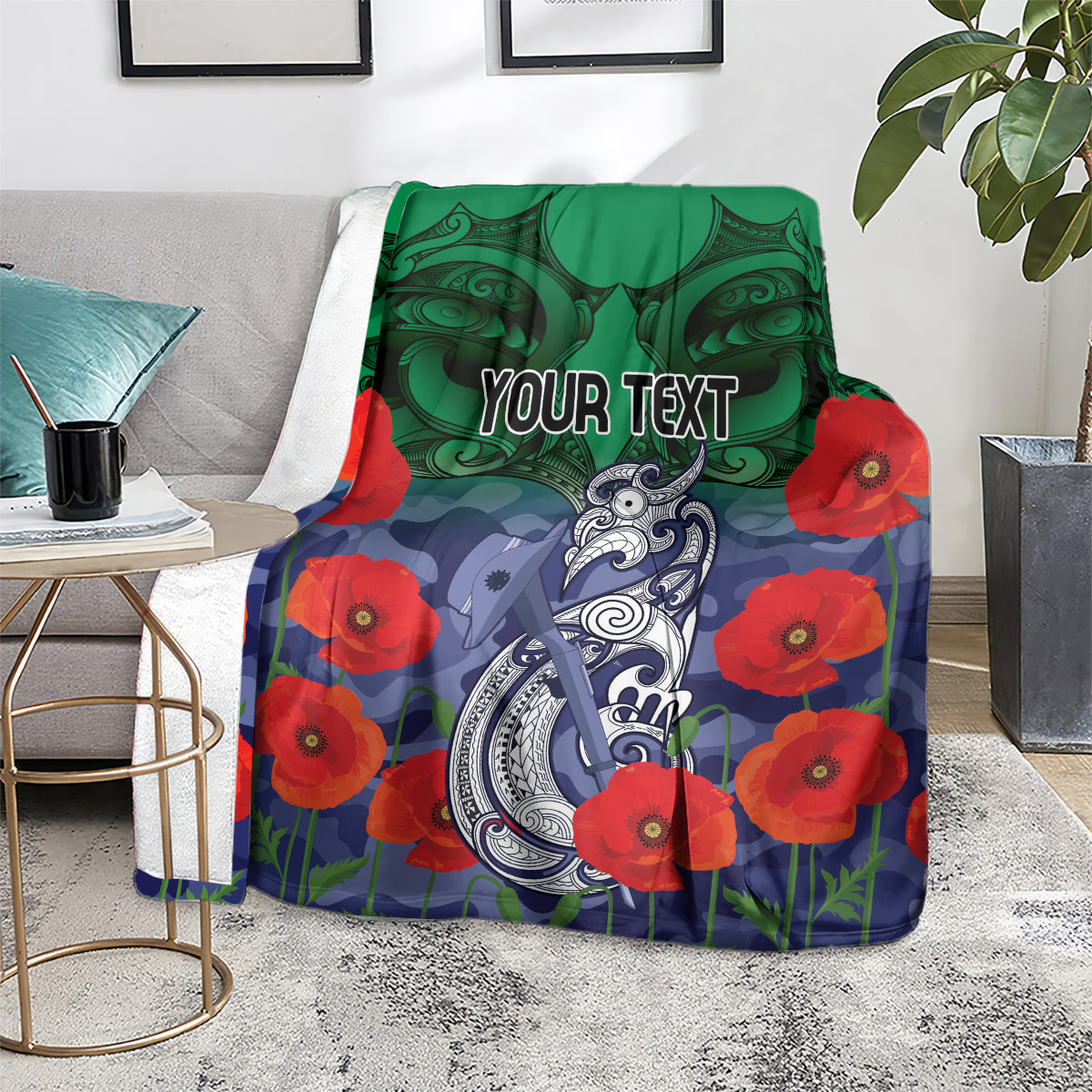 Custom Warriors Rugby ANZAC Blanket Gallipoli Soldier With Aboriginal Art