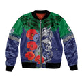 Custom Warriors Rugby ANZAC Bomber Jacket Gallipoli Soldier With Aboriginal Art