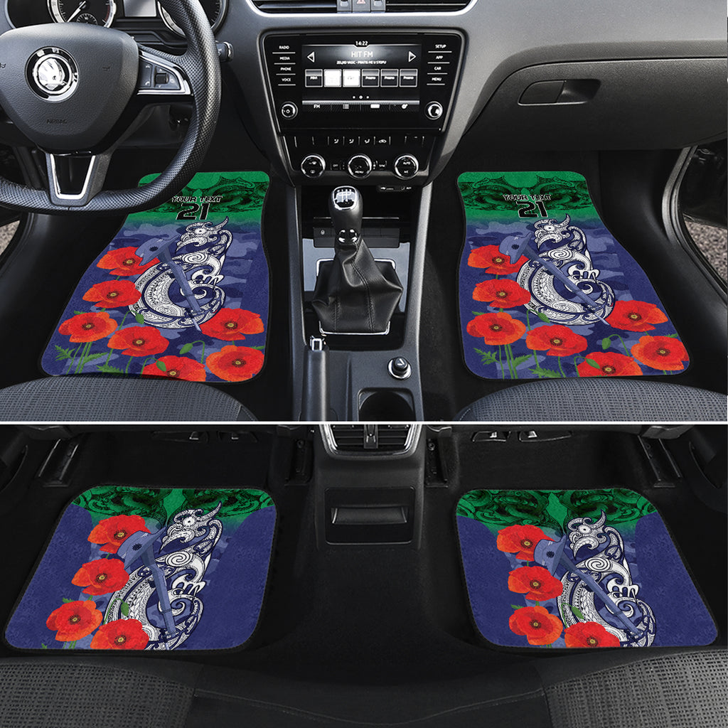 Custom Warriors Rugby ANZAC Car Mats Gallipoli Soldier With Aboriginal Art