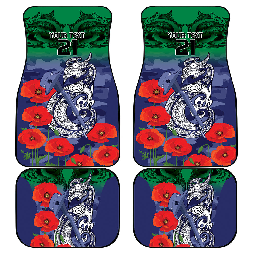Custom Warriors Rugby ANZAC Car Mats Gallipoli Soldier With Aboriginal Art