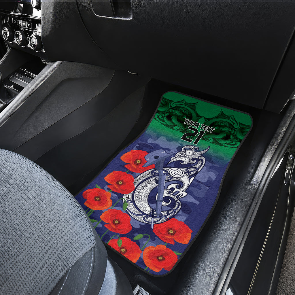 Custom Warriors Rugby ANZAC Car Mats Gallipoli Soldier With Aboriginal Art