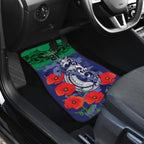 Custom Warriors Rugby ANZAC Car Mats Gallipoli Soldier With Aboriginal Art