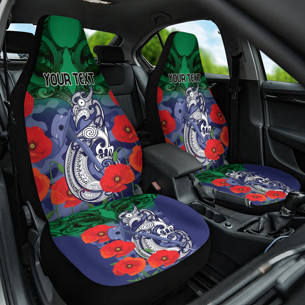 Custom Warriors Rugby ANZAC Car Seat Cover Gallipoli Soldier With Aboriginal Art