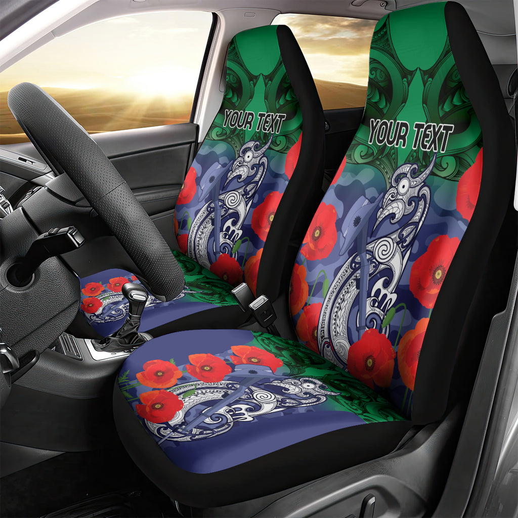 Custom Warriors Rugby ANZAC Car Seat Cover Gallipoli Soldier With Aboriginal Art