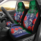Custom Warriors Rugby ANZAC Car Seat Cover Gallipoli Soldier With Aboriginal Art