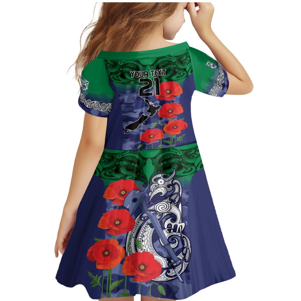 Custom Warriors Rugby ANZAC Family Matching Mermaid Dress and Hawaiian Shirt Gallipoli Soldier With Aboriginal Art