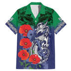 Custom Warriors Rugby ANZAC Family Matching Mermaid Dress and Hawaiian Shirt Gallipoli Soldier With Aboriginal Art
