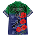 Custom Warriors Rugby ANZAC Family Matching Off Shoulder Maxi Dress and Hawaiian Shirt Gallipoli Soldier With Aboriginal Art