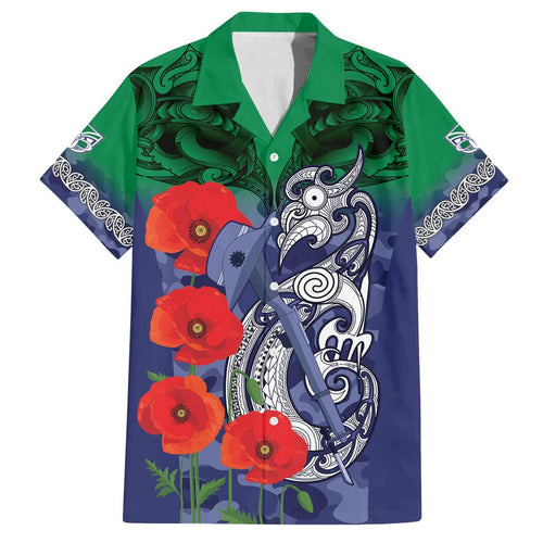 Custom Warriors Rugby ANZAC Family Matching Off Shoulder Short Dress and Hawaiian Shirt Gallipoli Soldier With Aboriginal Art