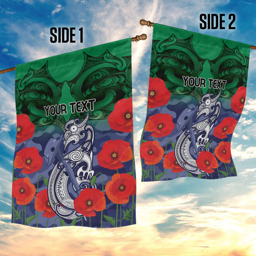 Custom Warriors Rugby ANZAC Garden Flag Gallipoli Soldier With Aboriginal Art