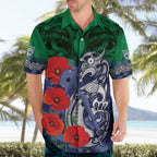 Custom Warriors Rugby ANZAC Hawaiian Shirt Gallipoli Soldier With Aboriginal Art