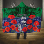 Custom Warriors Rugby ANZAC Hooded Blanket Gallipoli Soldier With Aboriginal Art