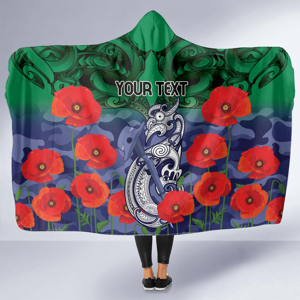 Custom Warriors Rugby ANZAC Hooded Blanket Gallipoli Soldier With Aboriginal Art