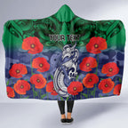 Custom Warriors Rugby ANZAC Hooded Blanket Gallipoli Soldier With Aboriginal Art