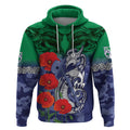 Custom Warriors Rugby ANZAC Hoodie Gallipoli Soldier With Aboriginal Art