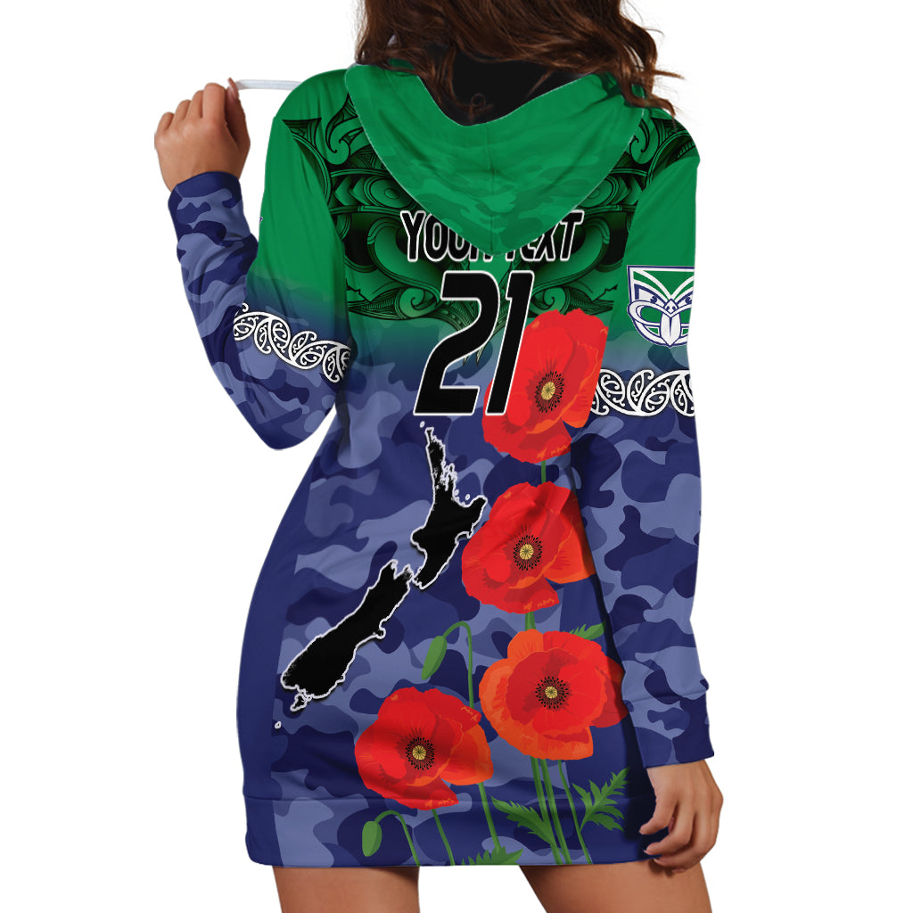Custom Warriors Rugby ANZAC Hoodie Dress Gallipoli Soldier With Aboriginal Art