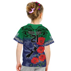 Custom Warriors Rugby ANZAC Kid T Shirt Gallipoli Soldier With Aboriginal Art