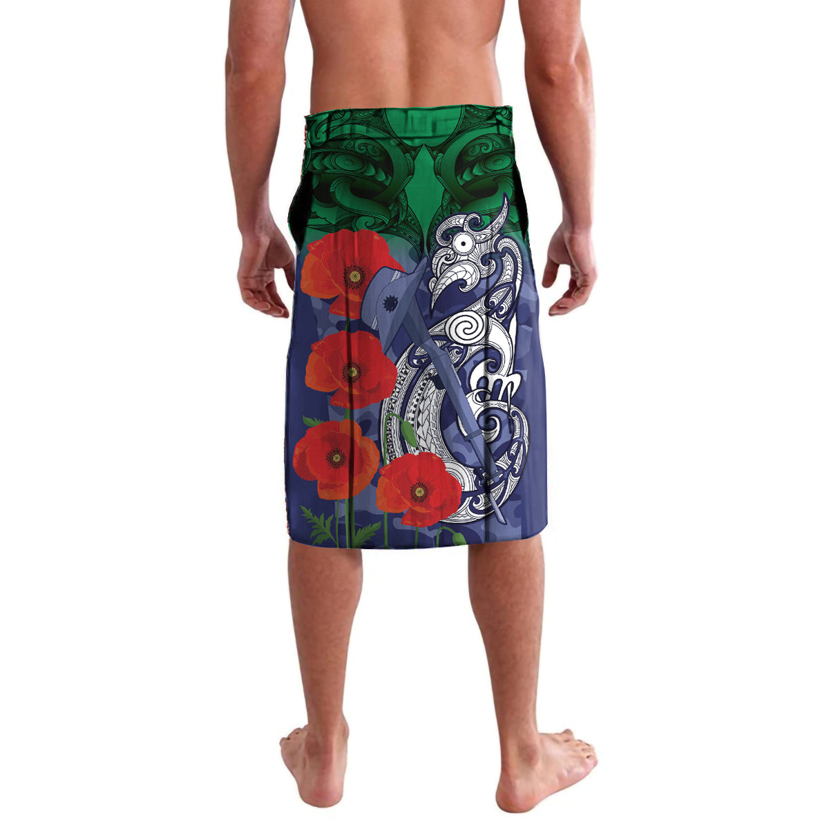 Custom Warriors Rugby ANZAC Lavalava Gallipoli Soldier With Aboriginal Art