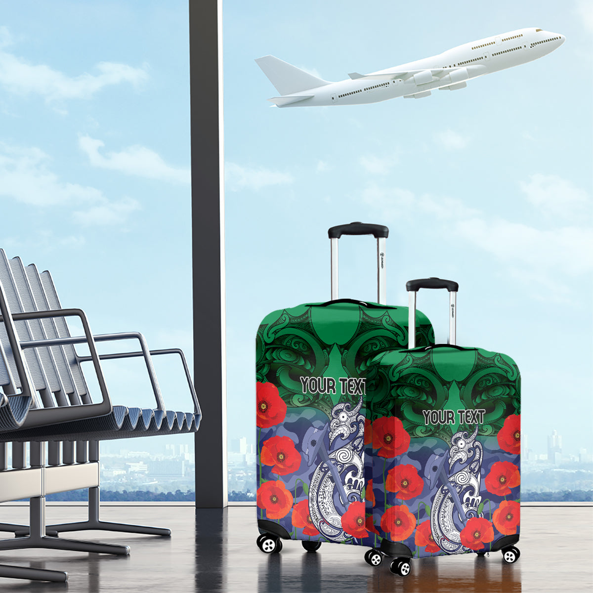 Custom Warriors Rugby ANZAC Luggage Cover Gallipoli Soldier With Aboriginal Art