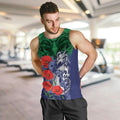Custom Warriors Rugby ANZAC Men Tank Top Gallipoli Soldier With Aboriginal Art