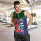 Custom Warriors Rugby ANZAC Men Tank Top Gallipoli Soldier With Aboriginal Art
