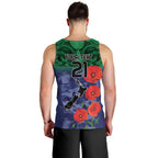 Custom Warriors Rugby ANZAC Men Tank Top Gallipoli Soldier With Aboriginal Art