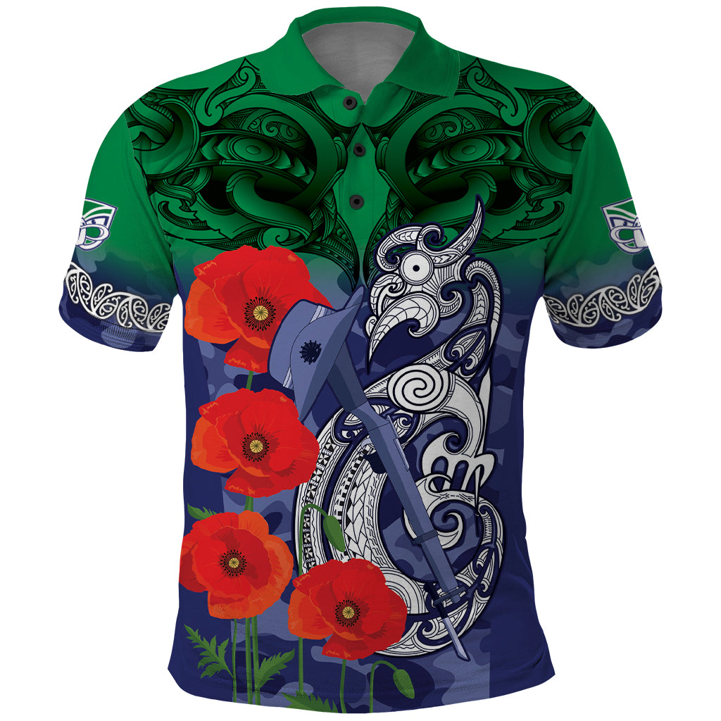 Custom Warriors Rugby ANZAC Polo Shirt Gallipoli Soldier With Aboriginal Art