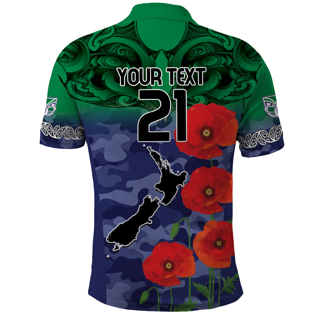 Custom Warriors Rugby ANZAC Polo Shirt Gallipoli Soldier With Aboriginal Art