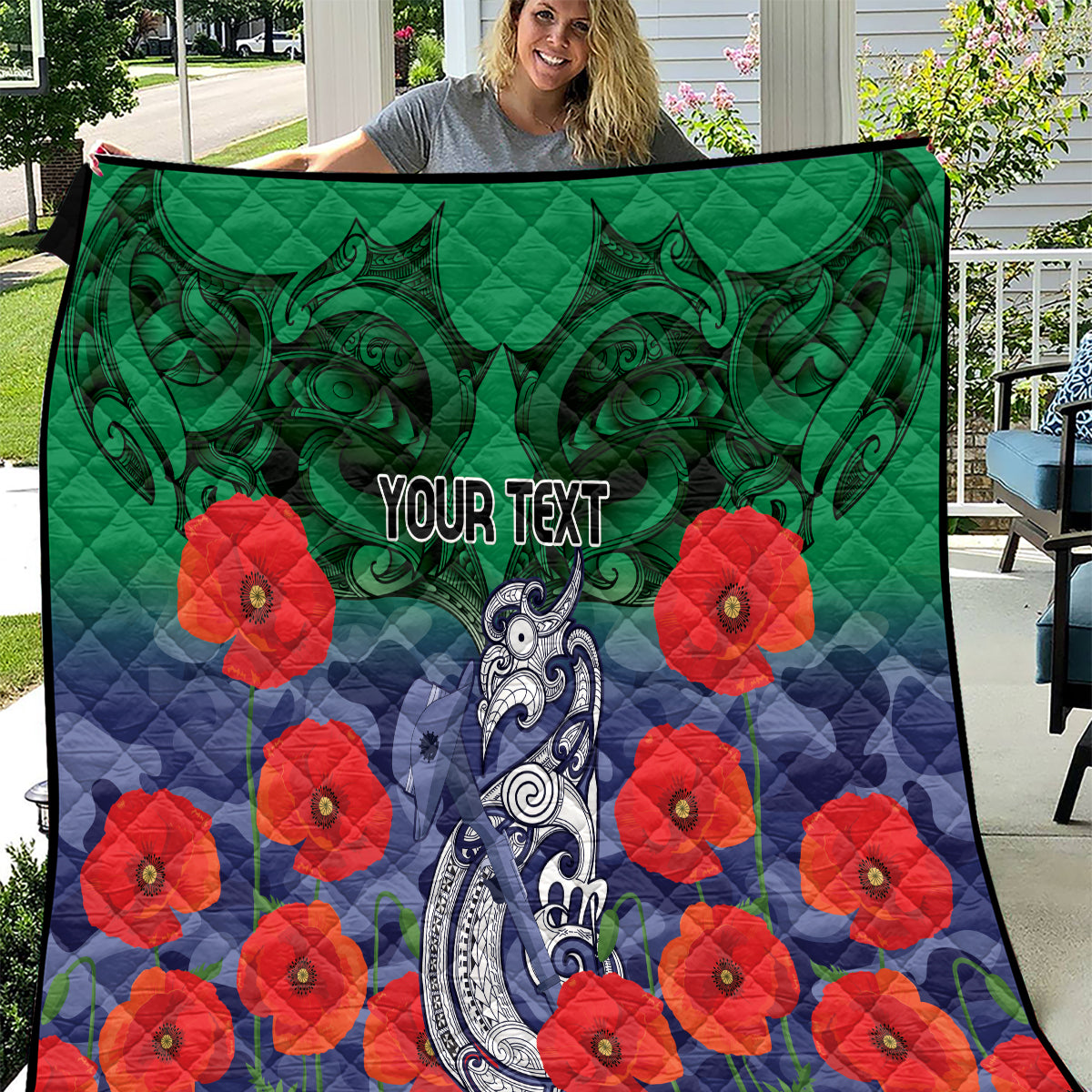 Custom Warriors Rugby ANZAC Quilt Gallipoli Soldier With Aboriginal Art