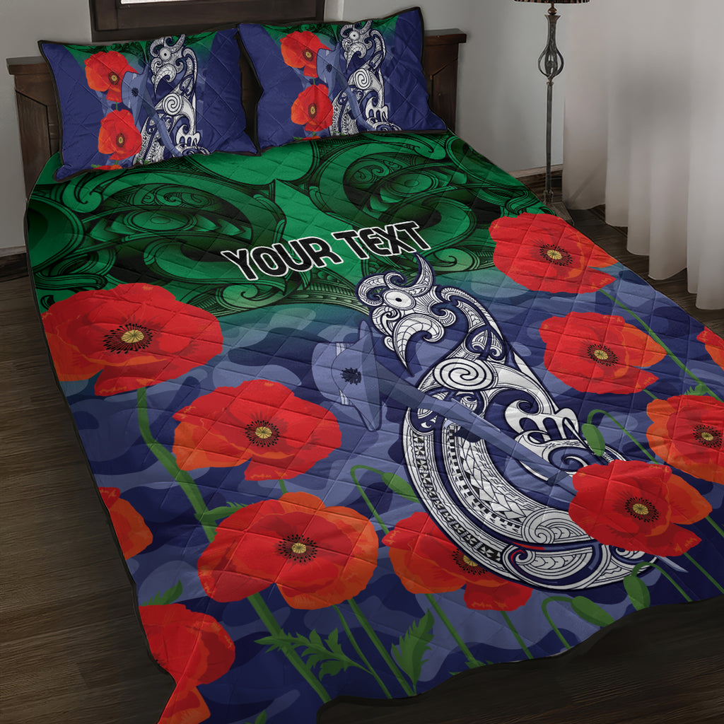Custom Warriors Rugby ANZAC Quilt Bed Set Gallipoli Soldier With Aboriginal Art