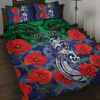 Custom Warriors Rugby ANZAC Quilt Bed Set Gallipoli Soldier With Aboriginal Art