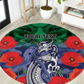 Custom Warriors Rugby ANZAC Round Carpet Gallipoli Soldier With Aboriginal Art