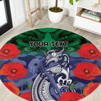 Custom Warriors Rugby ANZAC Round Carpet Gallipoli Soldier With Aboriginal Art