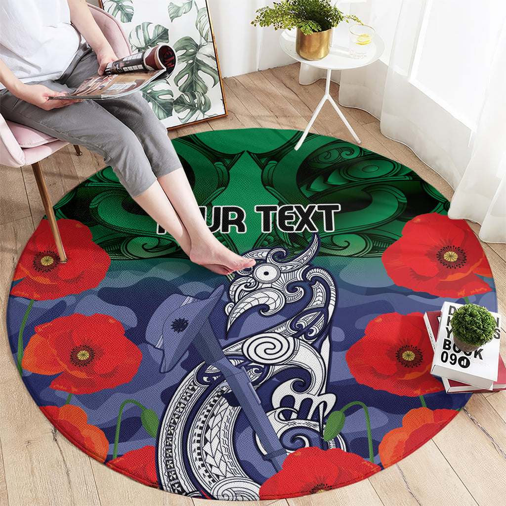Custom Warriors Rugby ANZAC Round Carpet Gallipoli Soldier With Aboriginal Art