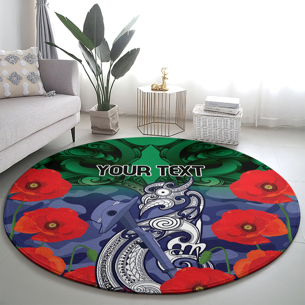 Custom Warriors Rugby ANZAC Round Carpet Gallipoli Soldier With Aboriginal Art