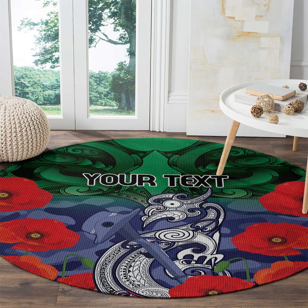 Custom Warriors Rugby ANZAC Round Carpet Gallipoli Soldier With Aboriginal Art
