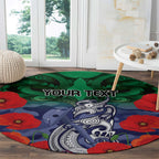 Custom Warriors Rugby ANZAC Round Carpet Gallipoli Soldier With Aboriginal Art