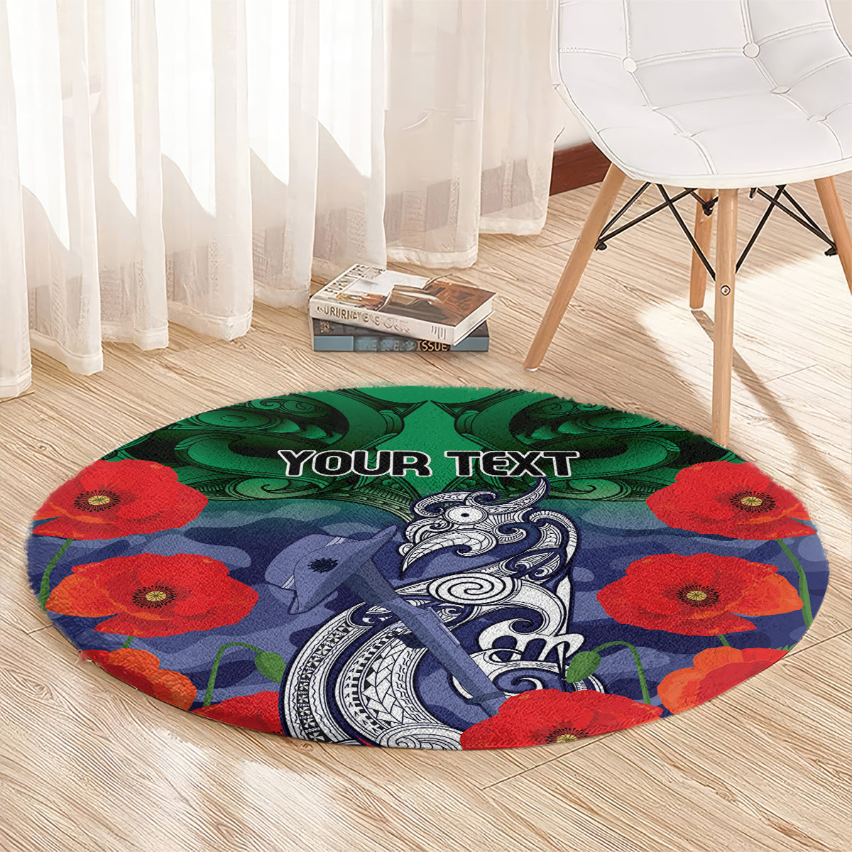 Custom Warriors Rugby ANZAC Round Carpet Gallipoli Soldier With Aboriginal Art