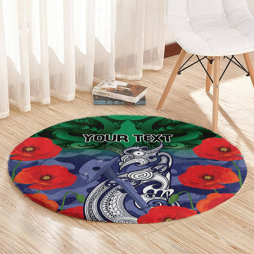 Custom Warriors Rugby ANZAC Round Carpet Gallipoli Soldier With Aboriginal Art