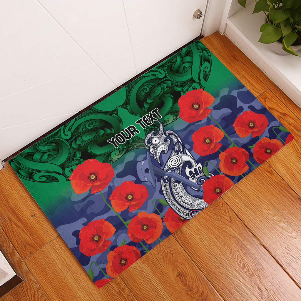 Custom Warriors Rugby ANZAC Rubber Doormat Gallipoli Soldier With Aboriginal Art