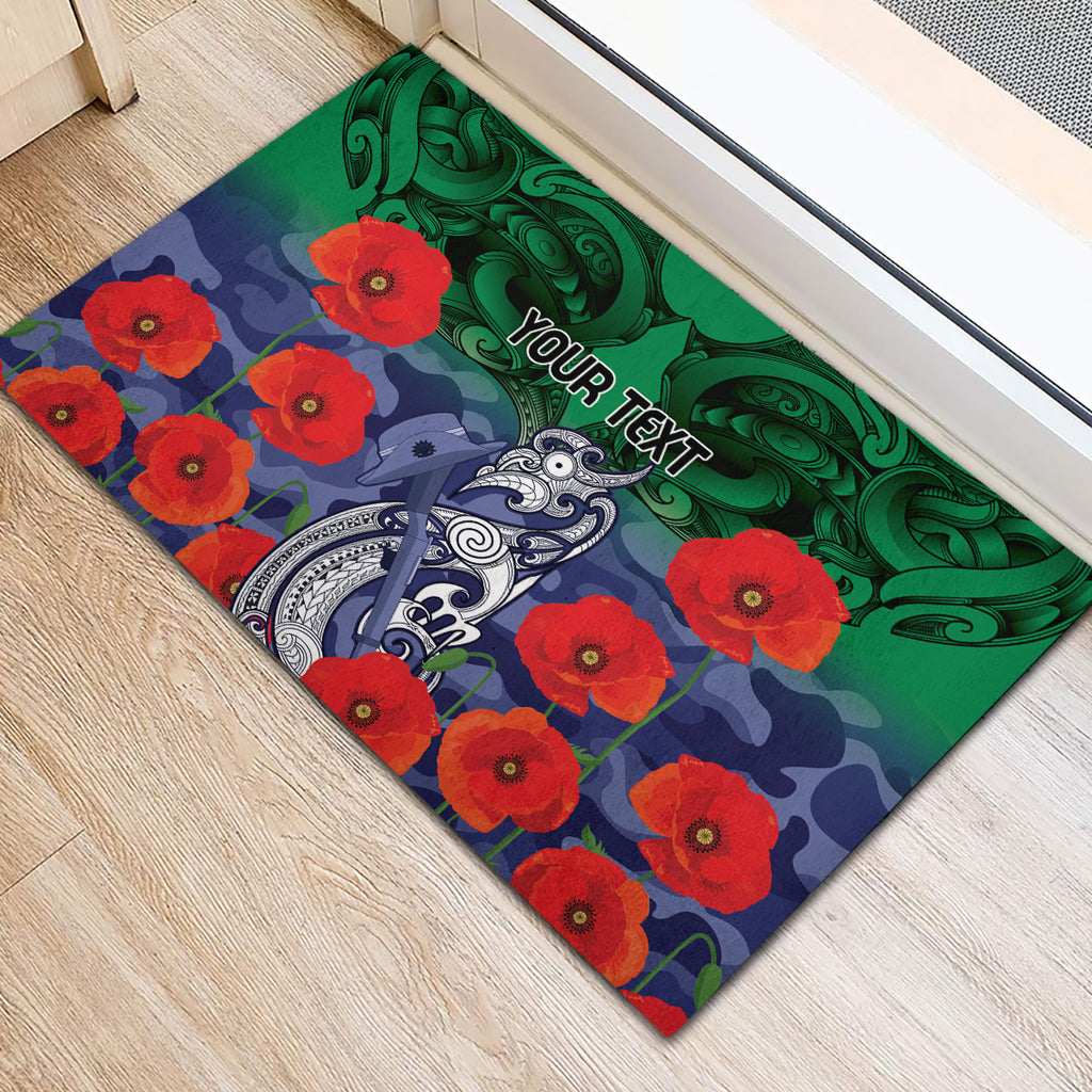 Custom Warriors Rugby ANZAC Rubber Doormat Gallipoli Soldier With Aboriginal Art
