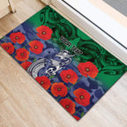 Custom Warriors Rugby ANZAC Rubber Doormat Gallipoli Soldier With Aboriginal Art