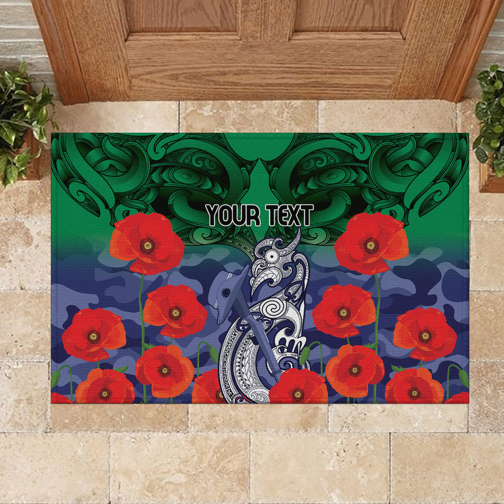 Custom Warriors Rugby ANZAC Rubber Doormat Gallipoli Soldier With Aboriginal Art