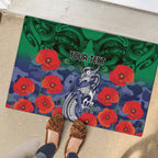 Custom Warriors Rugby ANZAC Rubber Doormat Gallipoli Soldier With Aboriginal Art