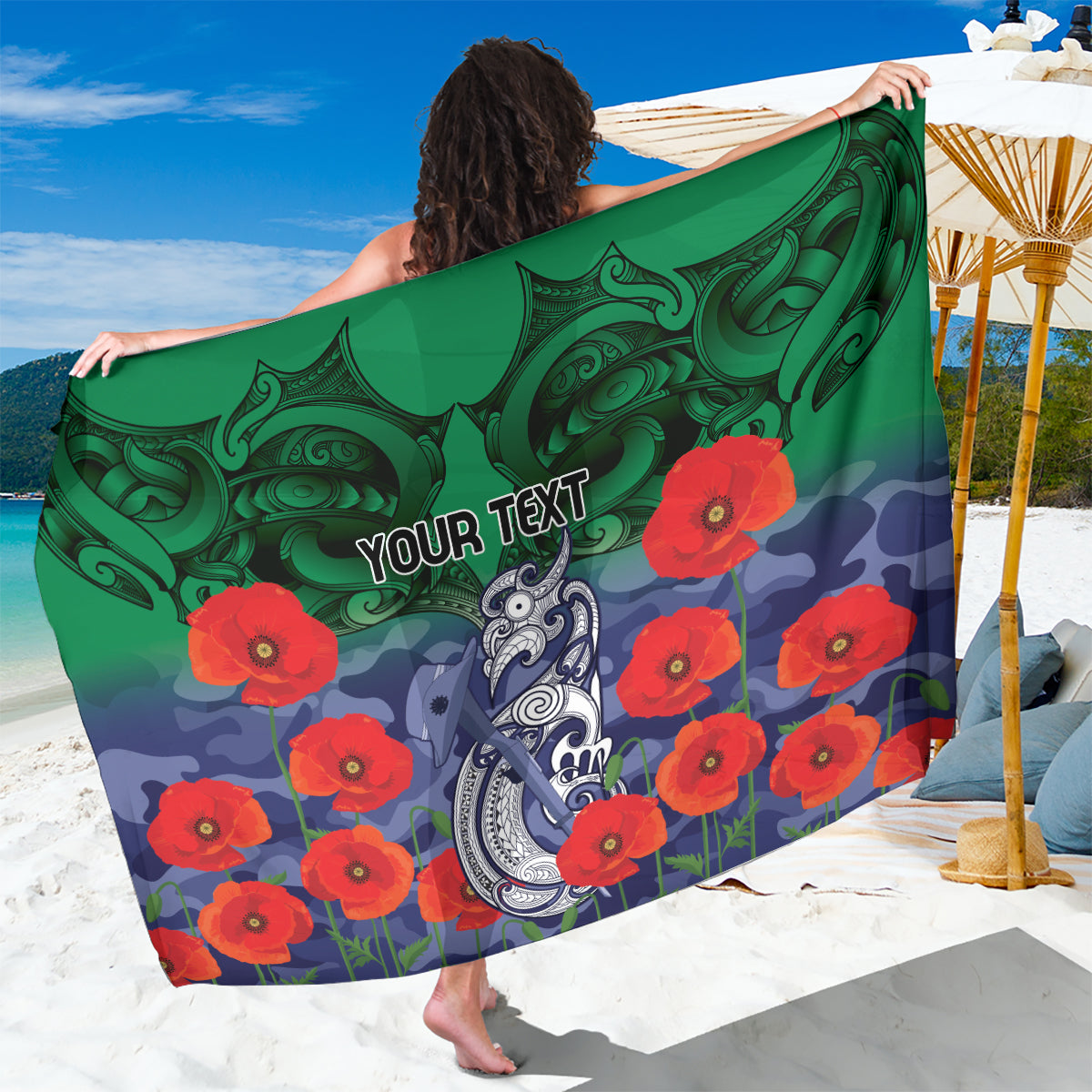 Custom Warriors Rugby ANZAC Sarong Gallipoli Soldier With Aboriginal Art